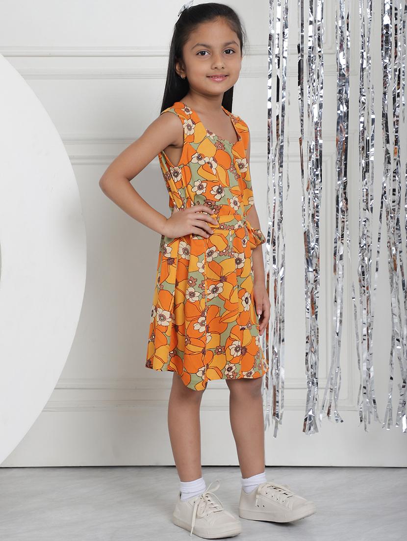 girls floral sleeveless regular fit a-line dress - 21731740 - Standard Image - 3