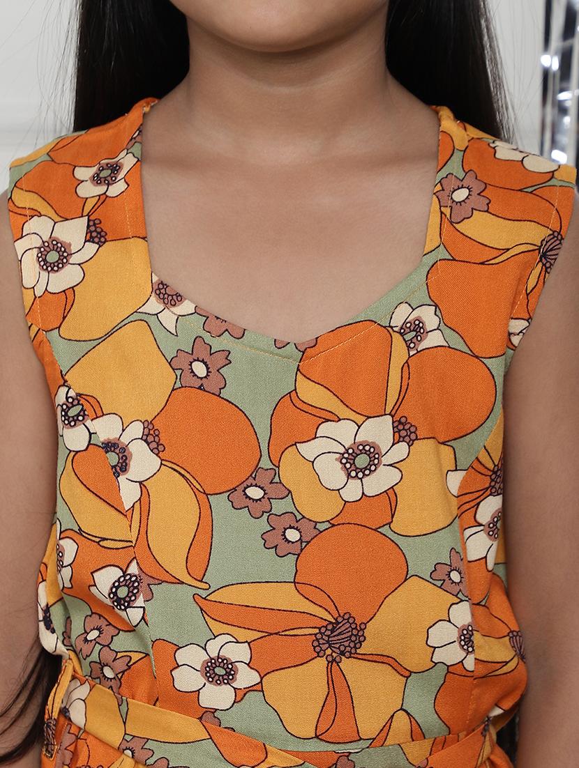 girls floral sleeveless regular fit a-line dress - 21731740 - Standard Image - 5
