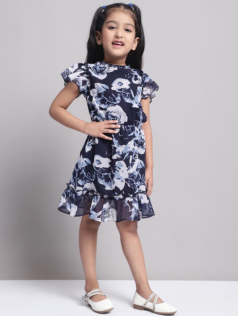 girls black short sleeve regular fit tiered dress - 21731746 - Standard Image - 3