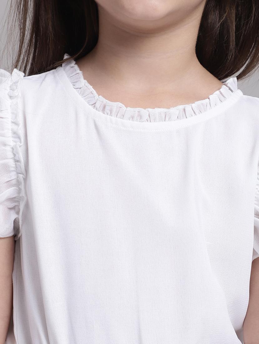 girls white short sleeve regular fit tiered dress - 21731748 - Standard Image - 5