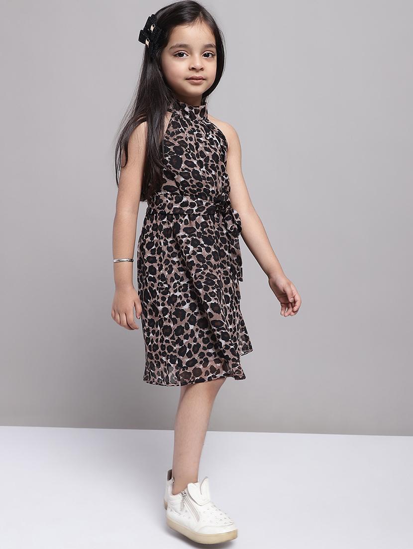 girls animal printed halter neck a-line dress - 21731760 - Standard Image - 3