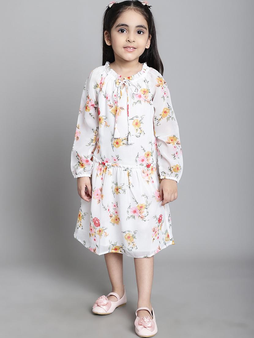 girls floral long sleeve regular fit dress - 21731776 - Zoom Image - 0