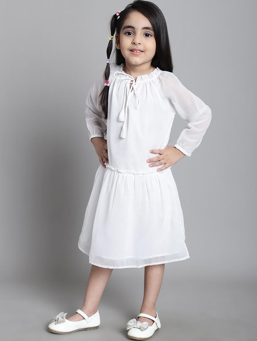 girls solid long sleeve regular fit dress - 21731779 -  Standard Image - 3