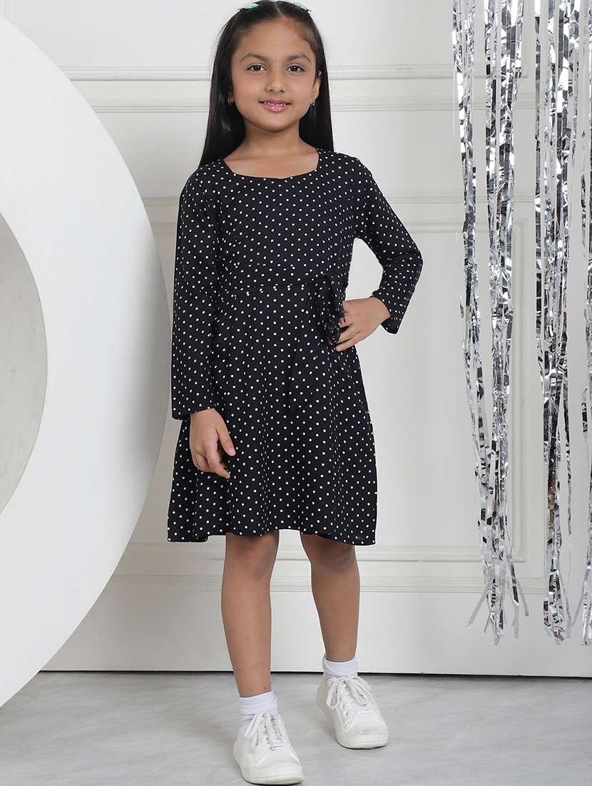girls polka dot long sleeve regular fit dress - 21731791 - Zoom Image - 0
