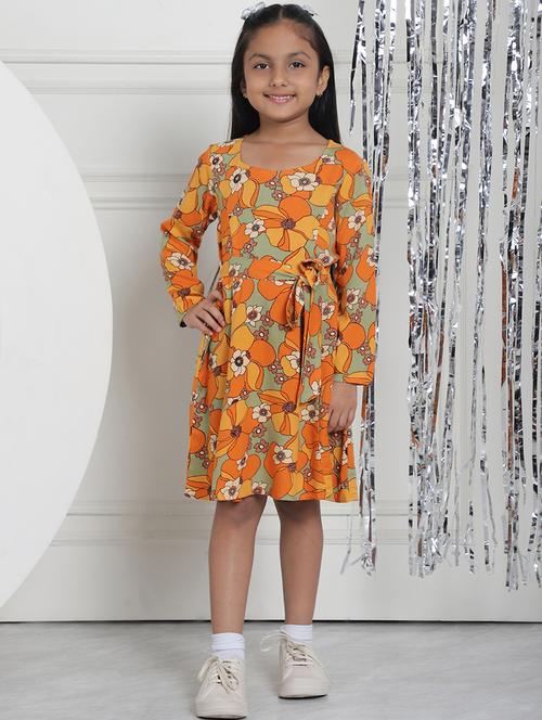 girls floral long sleeve regular fit dress - 21731794 - Standard Image - 0