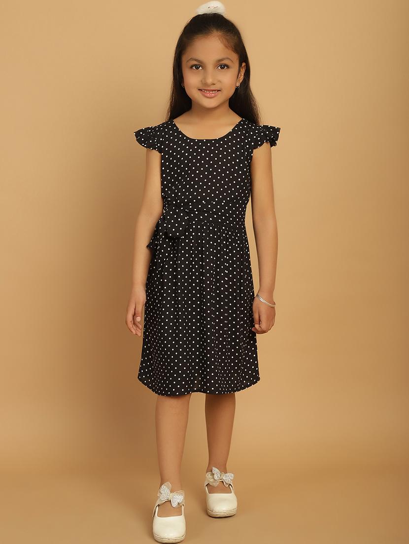 girls polka dot cap sleeve regular fit a-line dress - 21731795 -  Zoom Image - 0