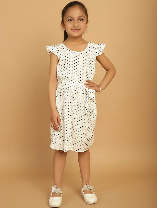 girls polka dot cap sleeve regular fit a-line dress - 21731796 - Standard Image - 0