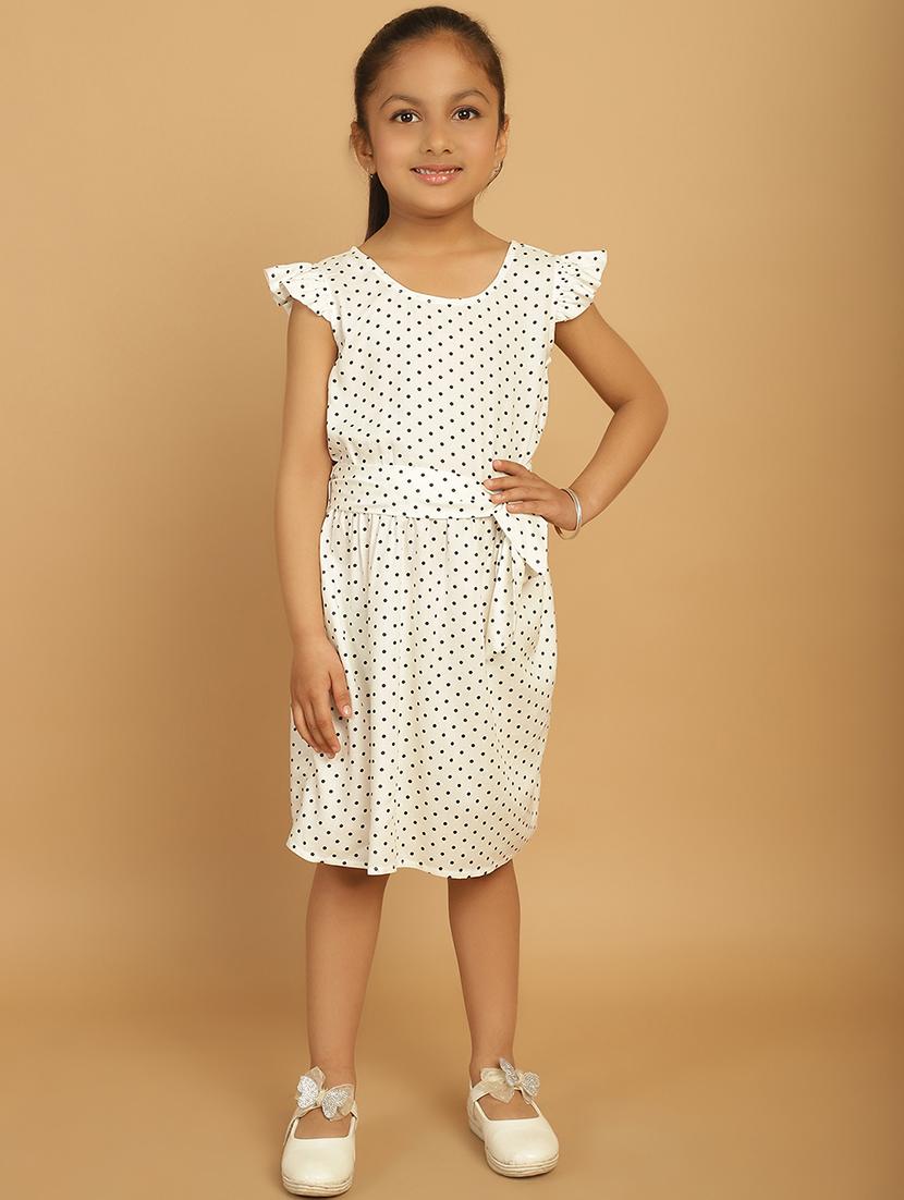 girls polka dot cap sleeve regular fit a-line dress - 21731796 - Zoom Image - 0