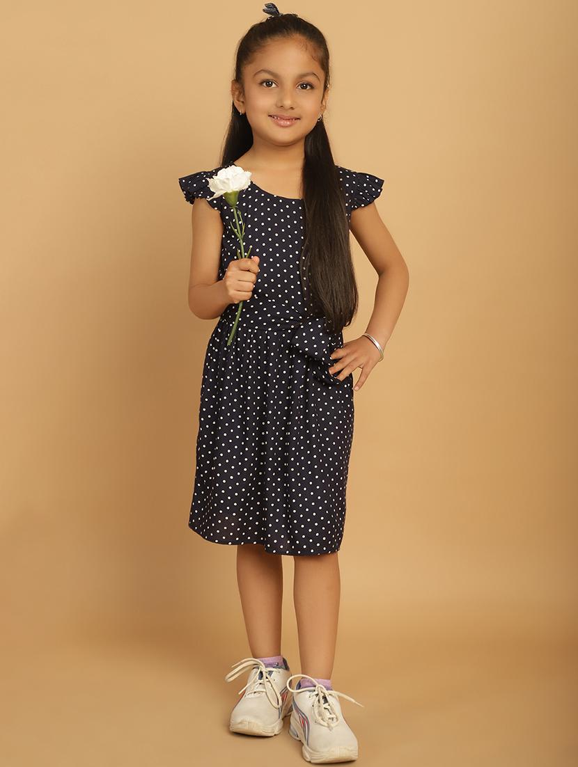 girls polka dot cap sleeve regular fit a-line dress - 21731817 - Standard Image - 3