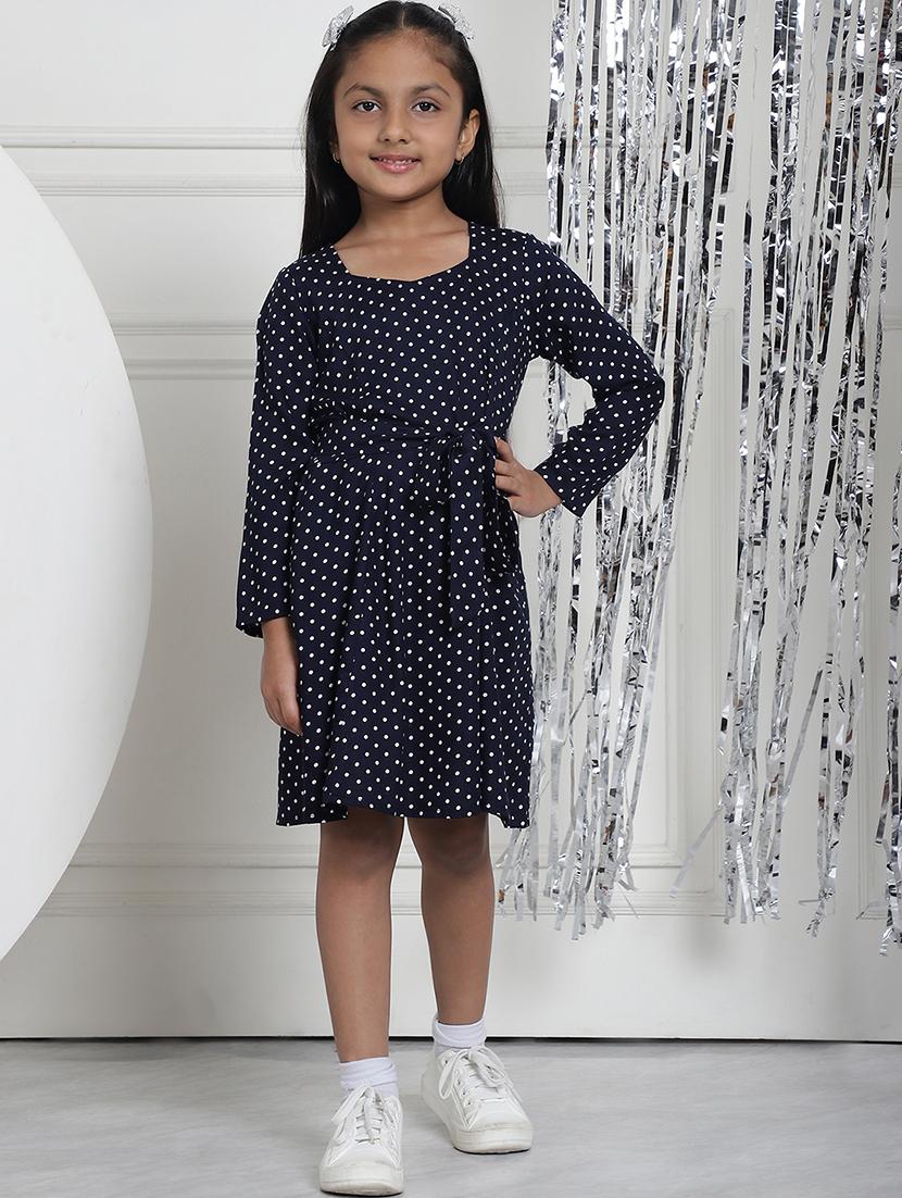 girls polka dot long sleeve regular fit dress - 21731819 -  Zoom Image - 0