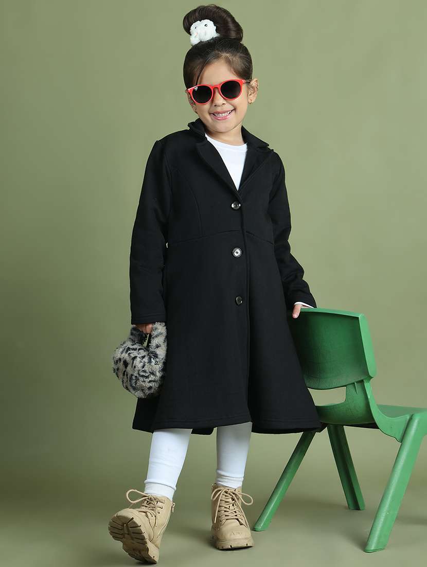 girls solid long sleeve trench coat - 21731873 - Standard Image - 3