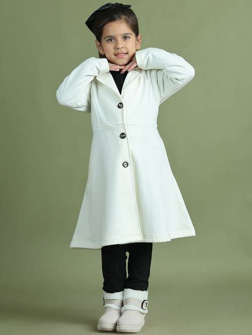 girls solid long sleeve trench coat - 21731874 - Standard Image - 0