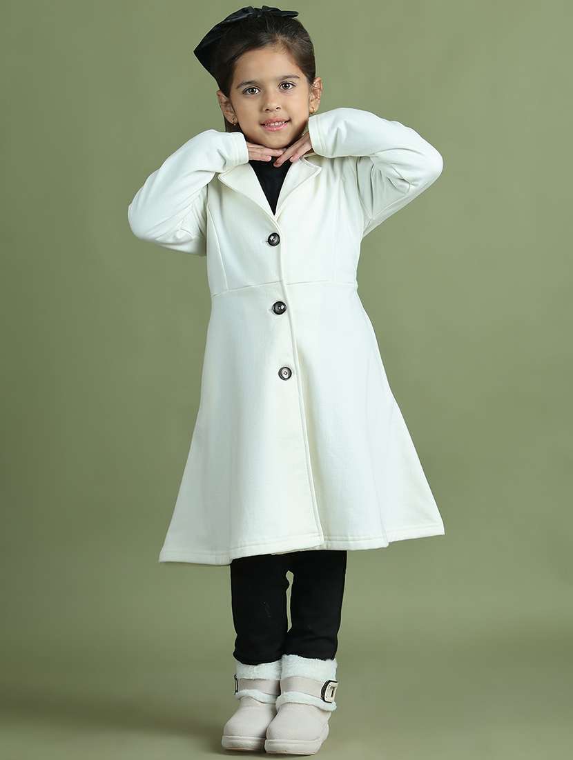 girls solid long sleeve trench coat - 21731874 - Zoom Image - 0