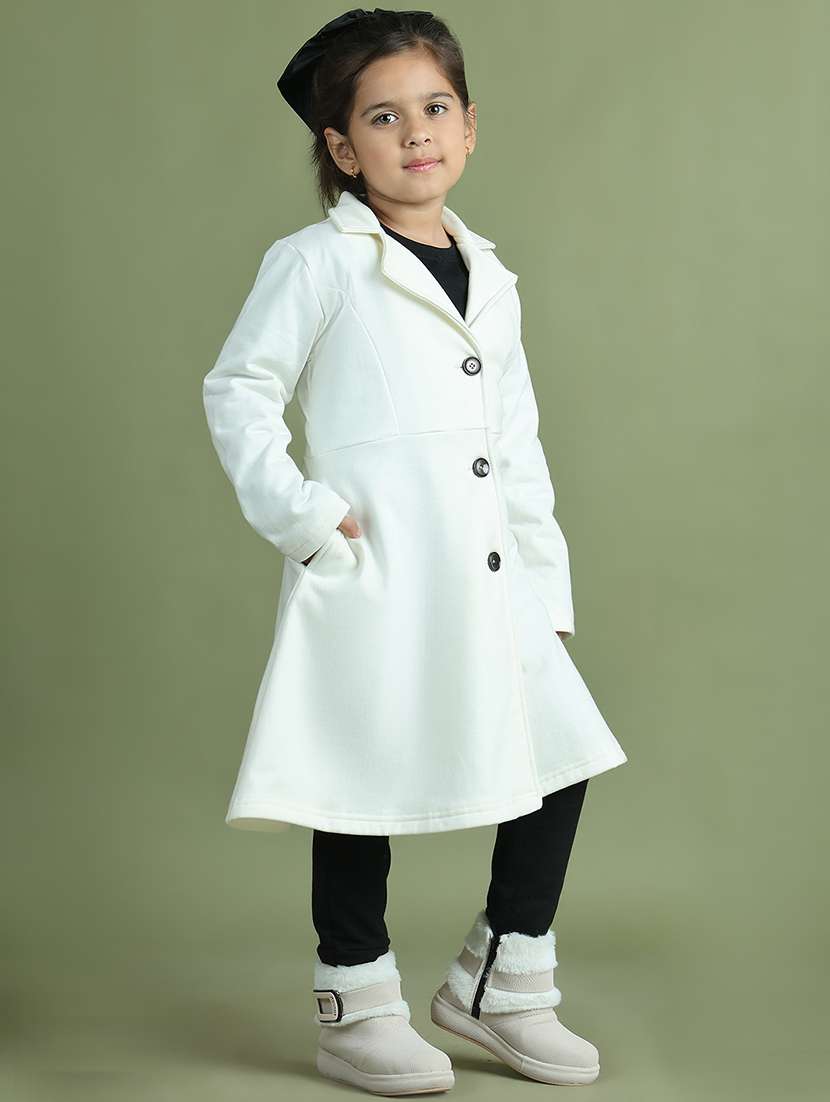 girls solid long sleeve trench coat - 21731874 - Standard Image - 3
