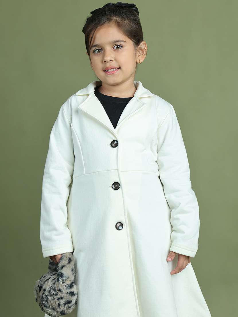 girls solid long sleeve trench coat - 21731874 - Standard Image - 5