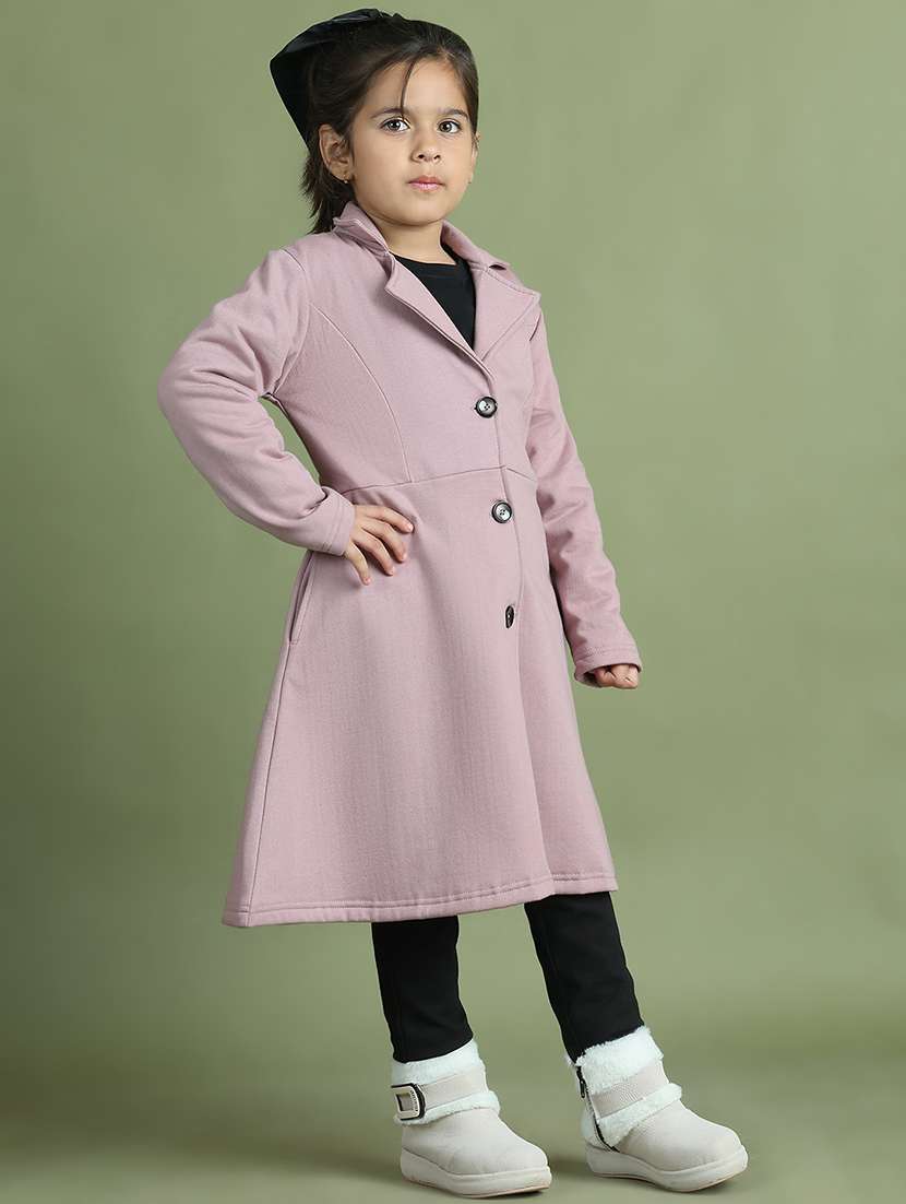 girls solid long sleeve trench coat - 21731876 - Standard Image - 3