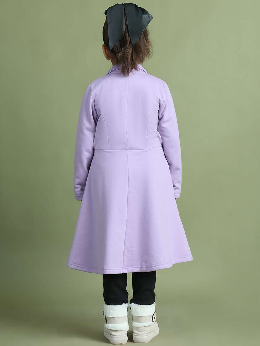 girls solid long sleeve trench coat - 21731879 - Standard Image - 3