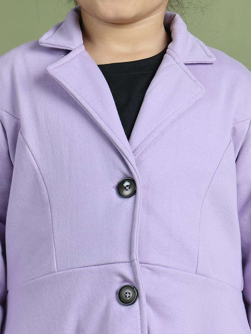 girls solid long sleeve trench coat - 21731879 - Standard Image - 5