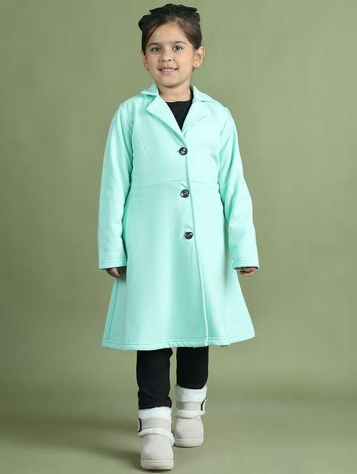 girls solid long sleeve trench coat - 21731880 - Standard Image - 0