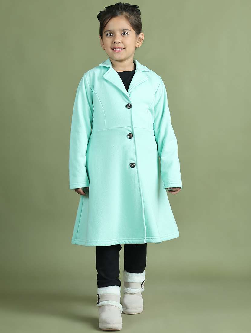 girls solid long sleeve trench coat - 21731880 - Zoom Image - 0