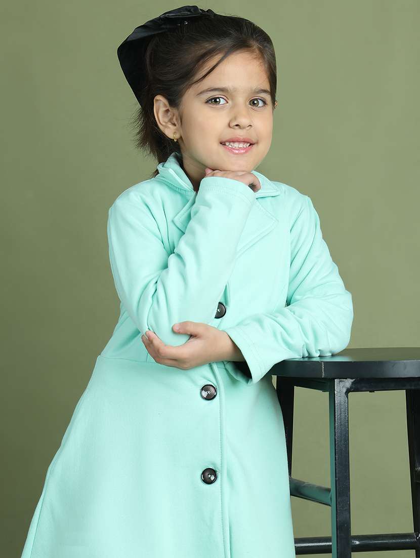girls solid long sleeve trench coat - 21731880 - Standard Image - 5