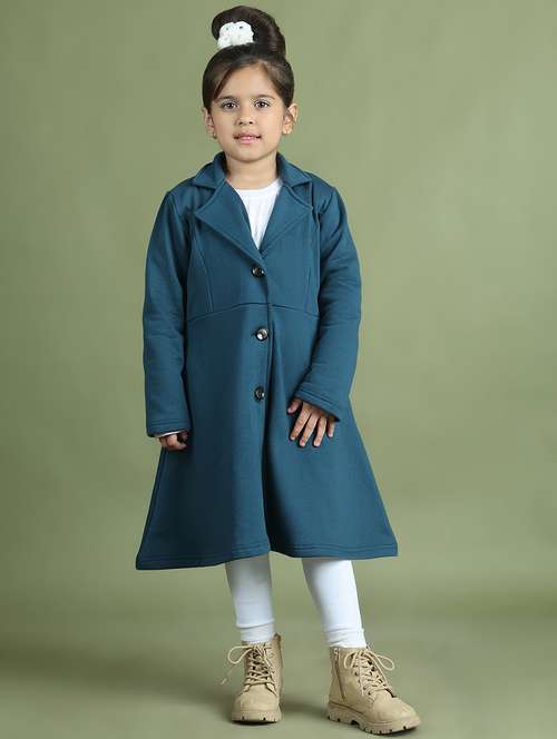 girls solid long sleeve trench coat - 21731881 -  Standard Image - 0