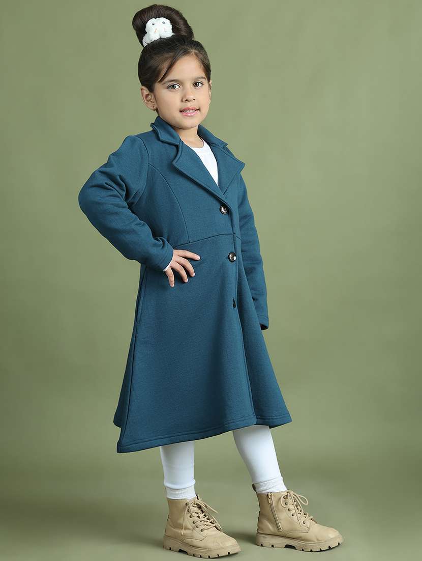 girls solid long sleeve trench coat - 21731881 -  Standard Image - 3