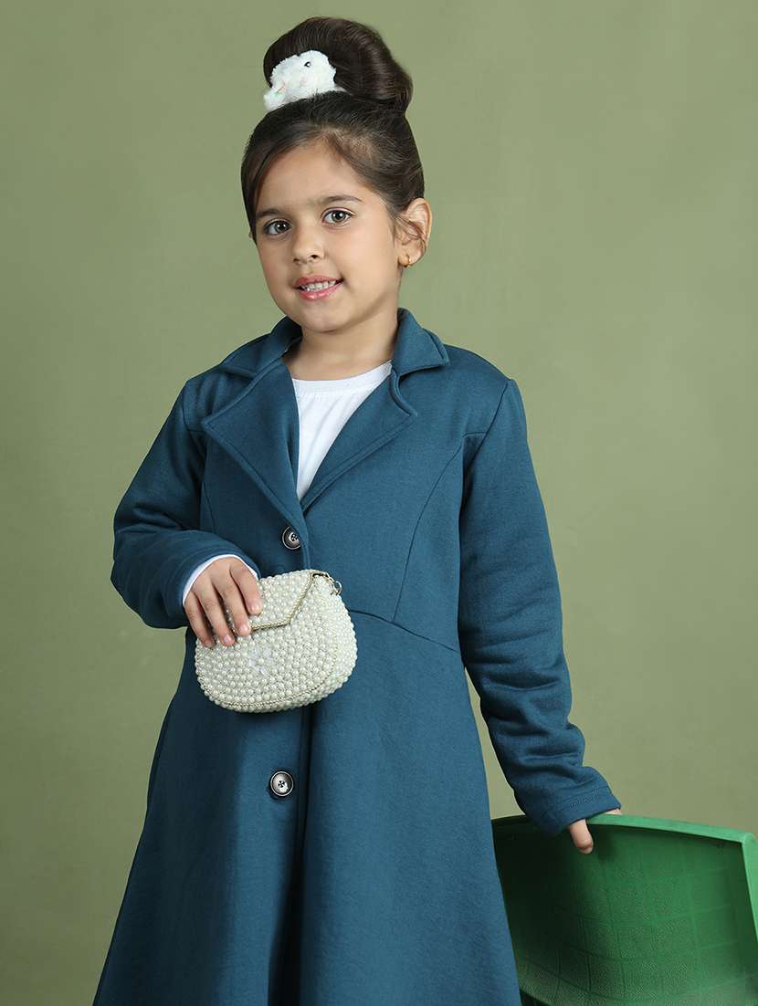 girls solid long sleeve trench coat - 21731881 -  Standard Image - 5