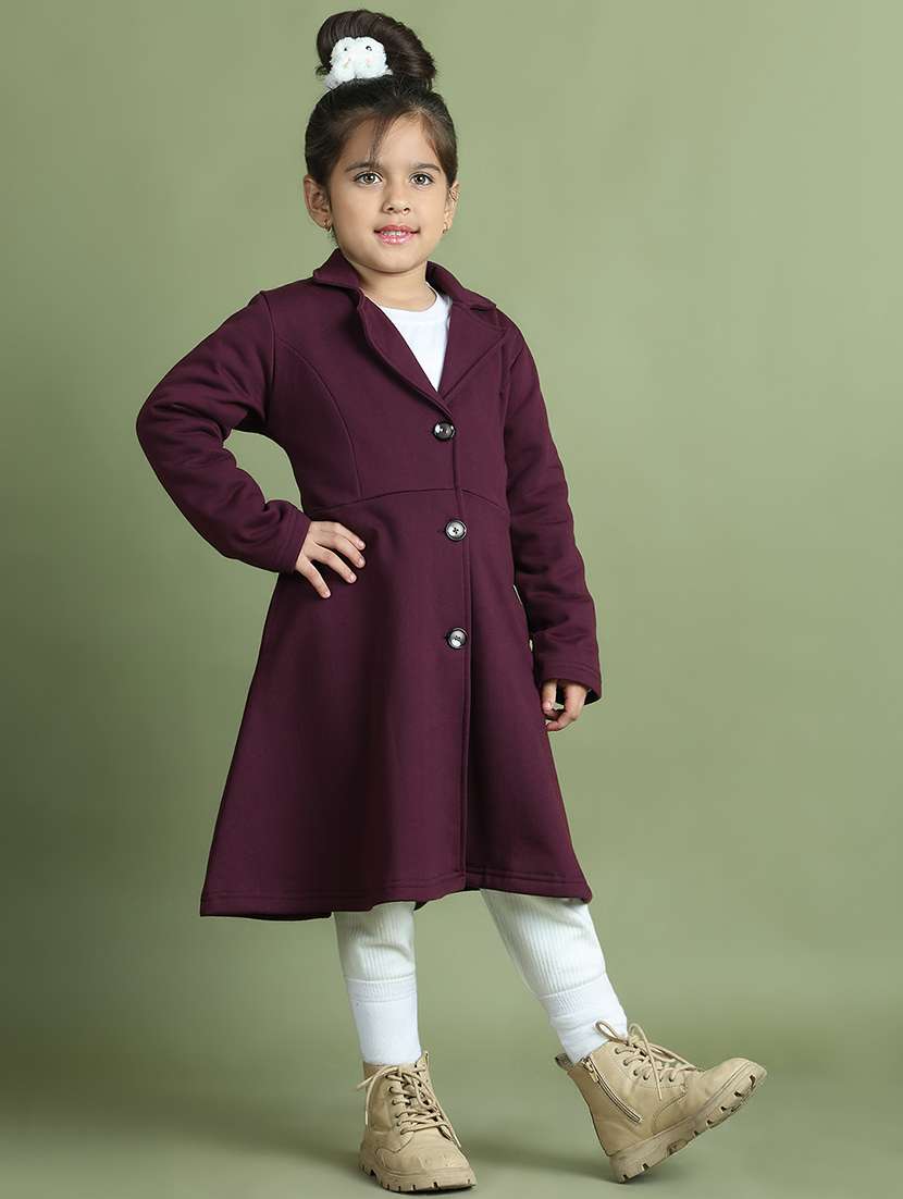 girls solid long sleeve trench coat - 21731882 -  Standard Image - 3