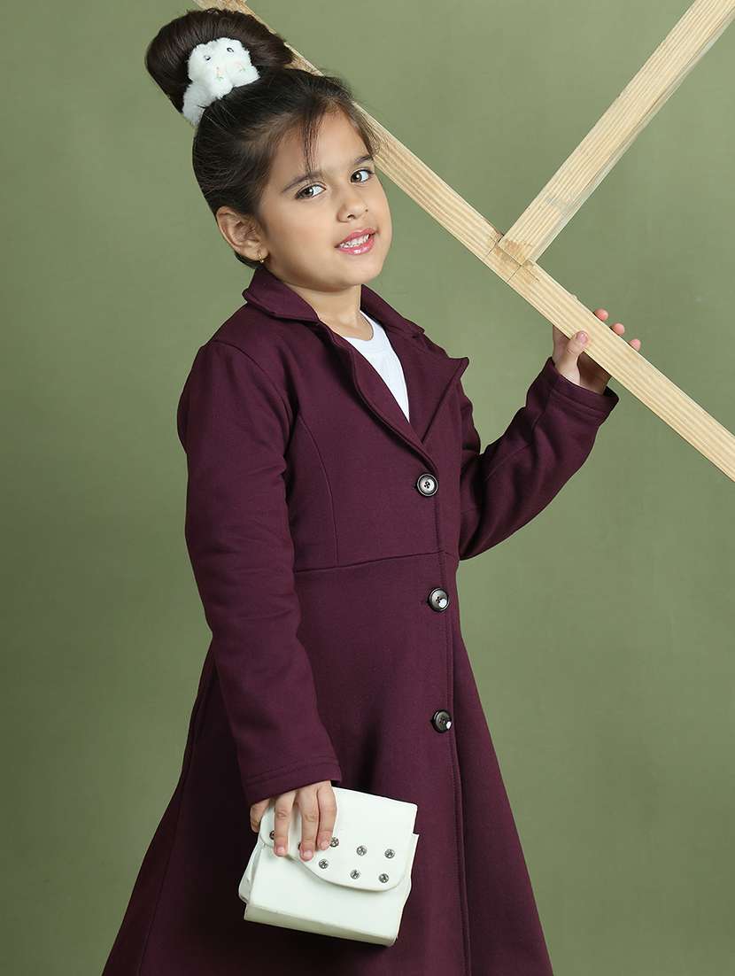 girls solid long sleeve trench coat - 21731882 -  Standard Image - 5