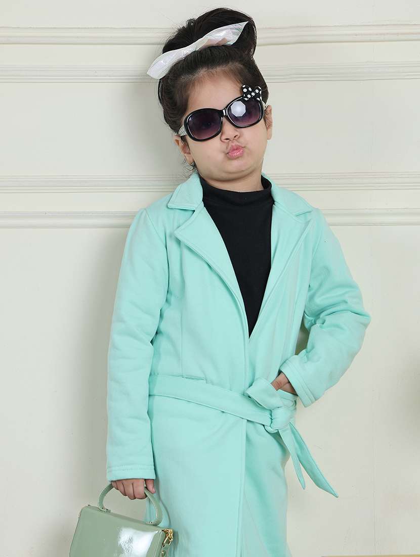 girls solid long sleeve trench coat - 21731883 -  Standard Image - 5