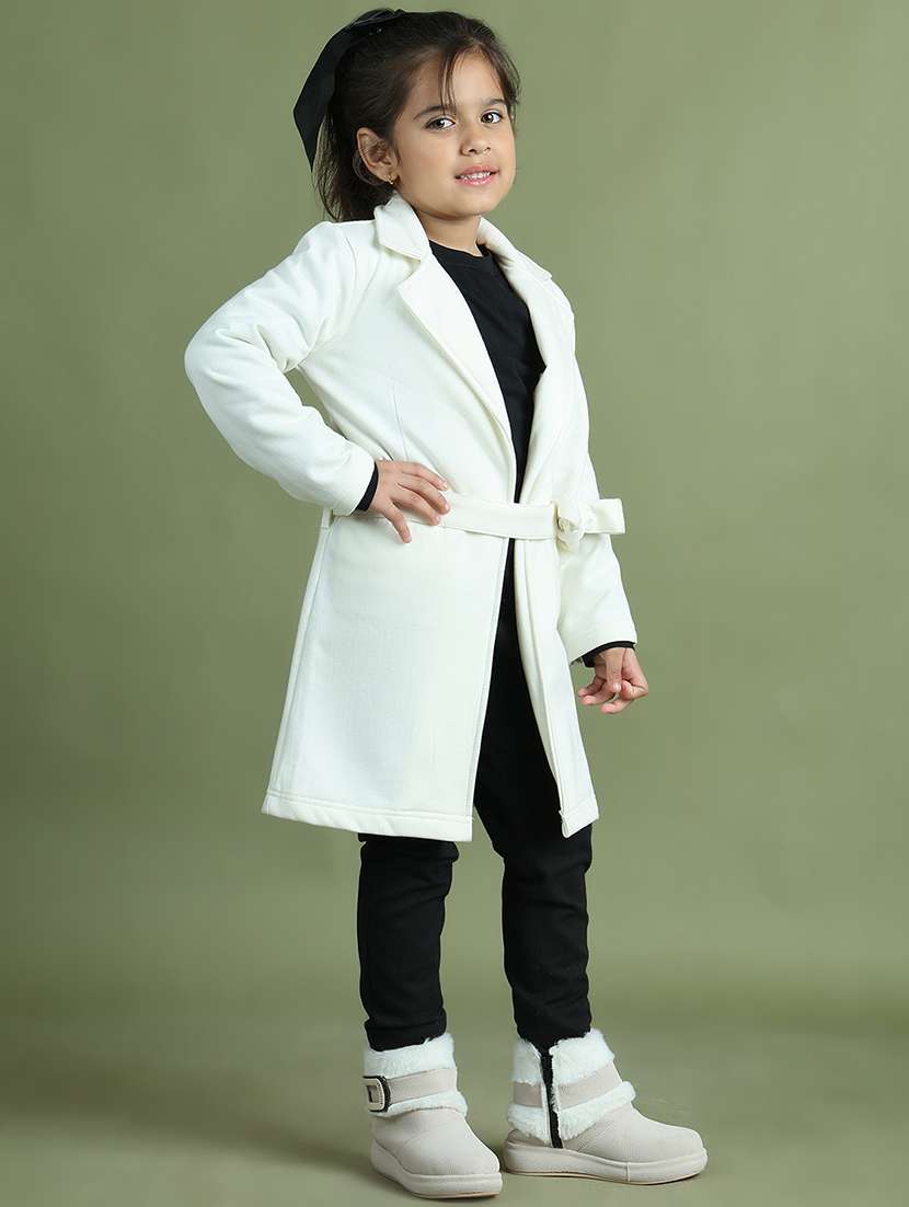 girls solid long sleeve trench coat - 21731885 -  Standard Image - 3