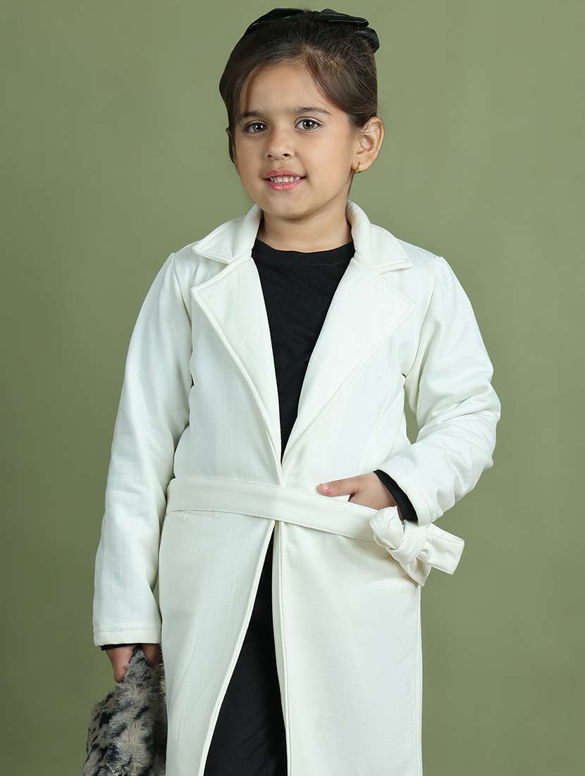 girls solid long sleeve trench coat - 21731885 -  Standard Image - 5