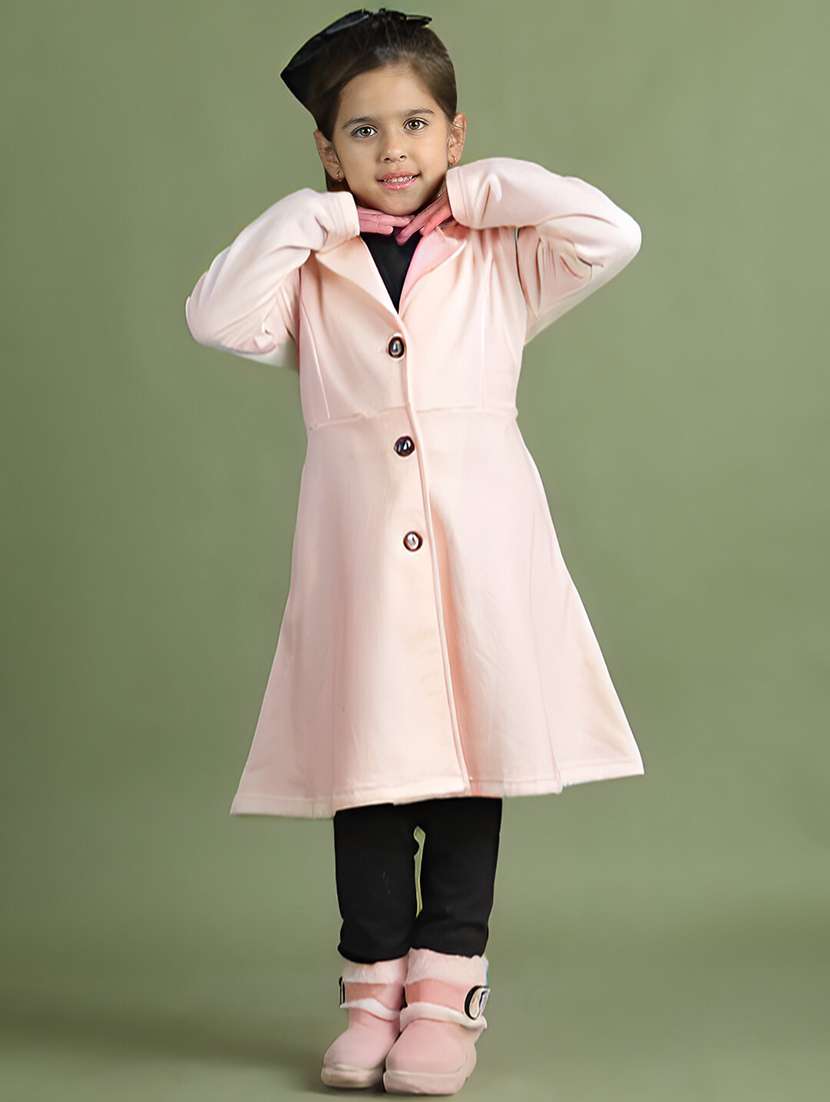 girls solid long sleeve trench coat - 21731904 - Zoom Image - 0