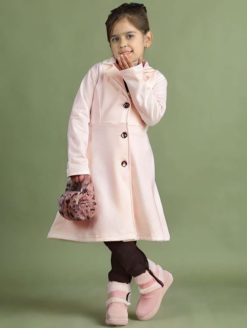 girls solid long sleeve trench coat - 21731904 - Standard Image - 3