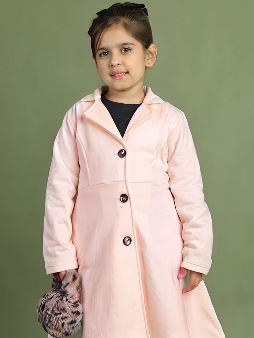 girls solid long sleeve trench coat - 21731904 - Standard Image - 5