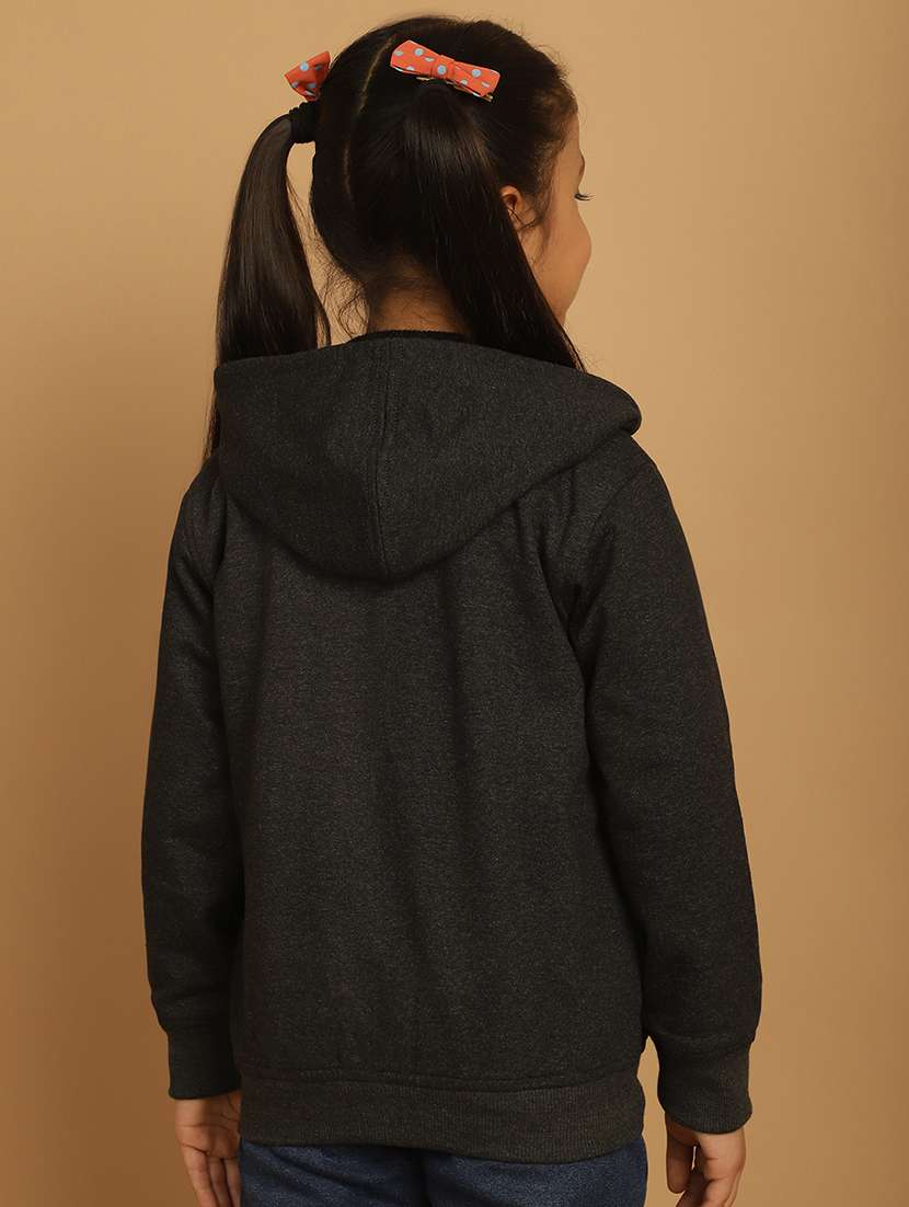 girls solid long sleeve hooded sweatshirt - 21731951 -  Standard Image - 3