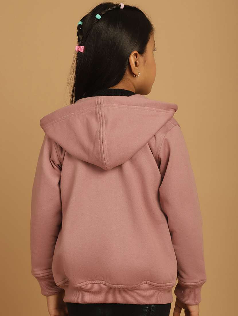 girls solid long sleeve hooded sweatshirt - 21731952 -  Standard Image - 3
