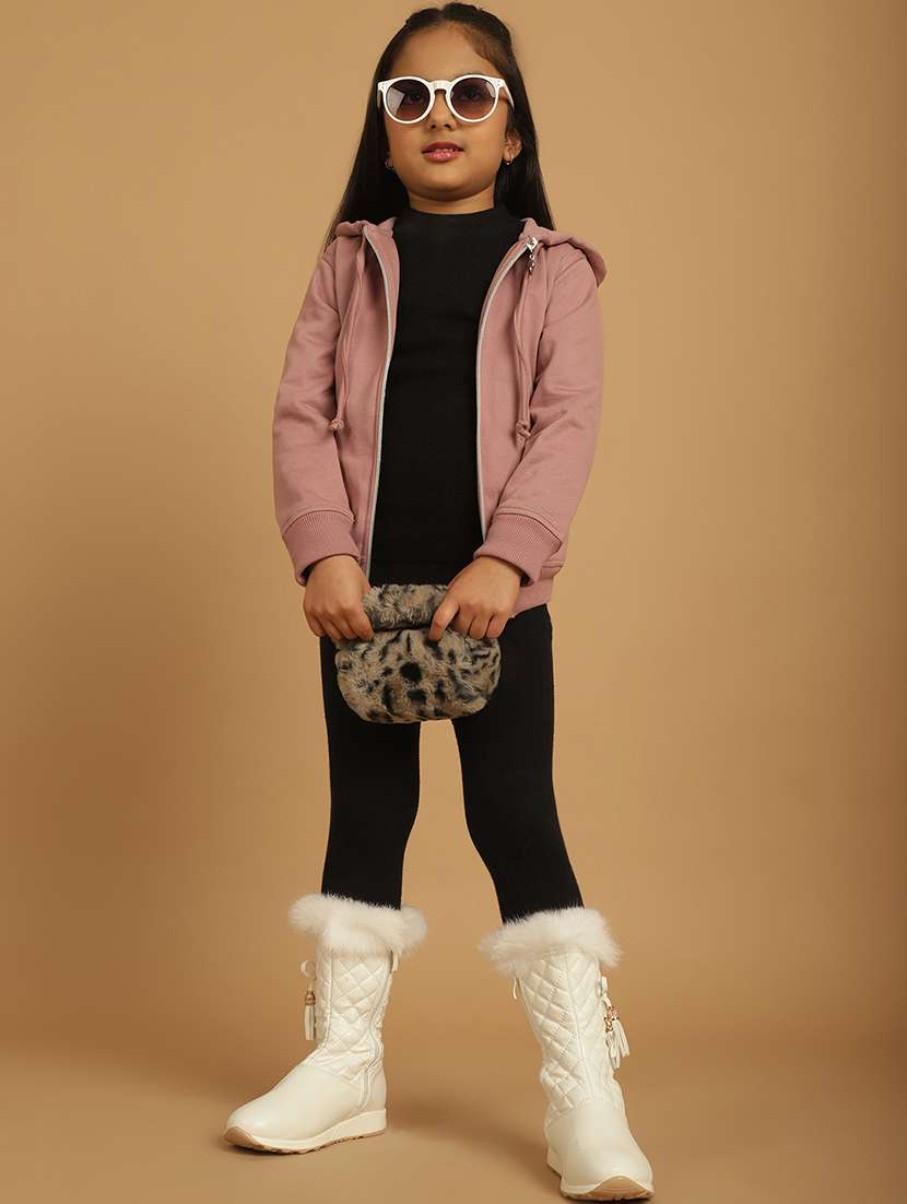 girls solid long sleeve hooded sweatshirt - 21731952 -  Standard Image - 5