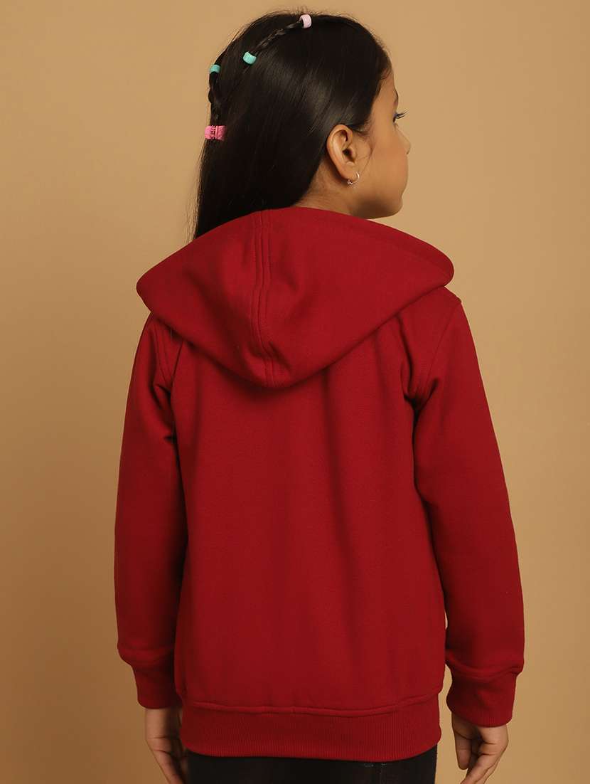 girls solid long sleeve hooded sweatshirt - 21731953 - Standard Image - 3