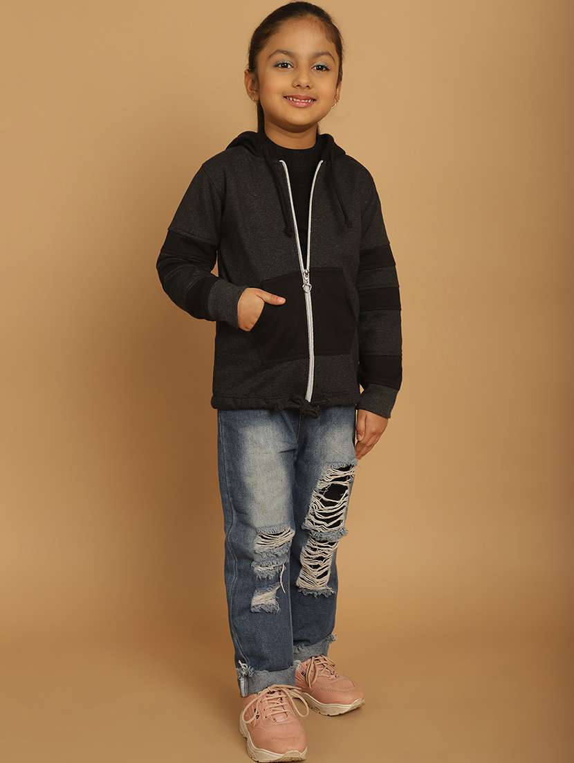 girls color block long sleeve sweatshirt - 21731957 - Standard Image - 5