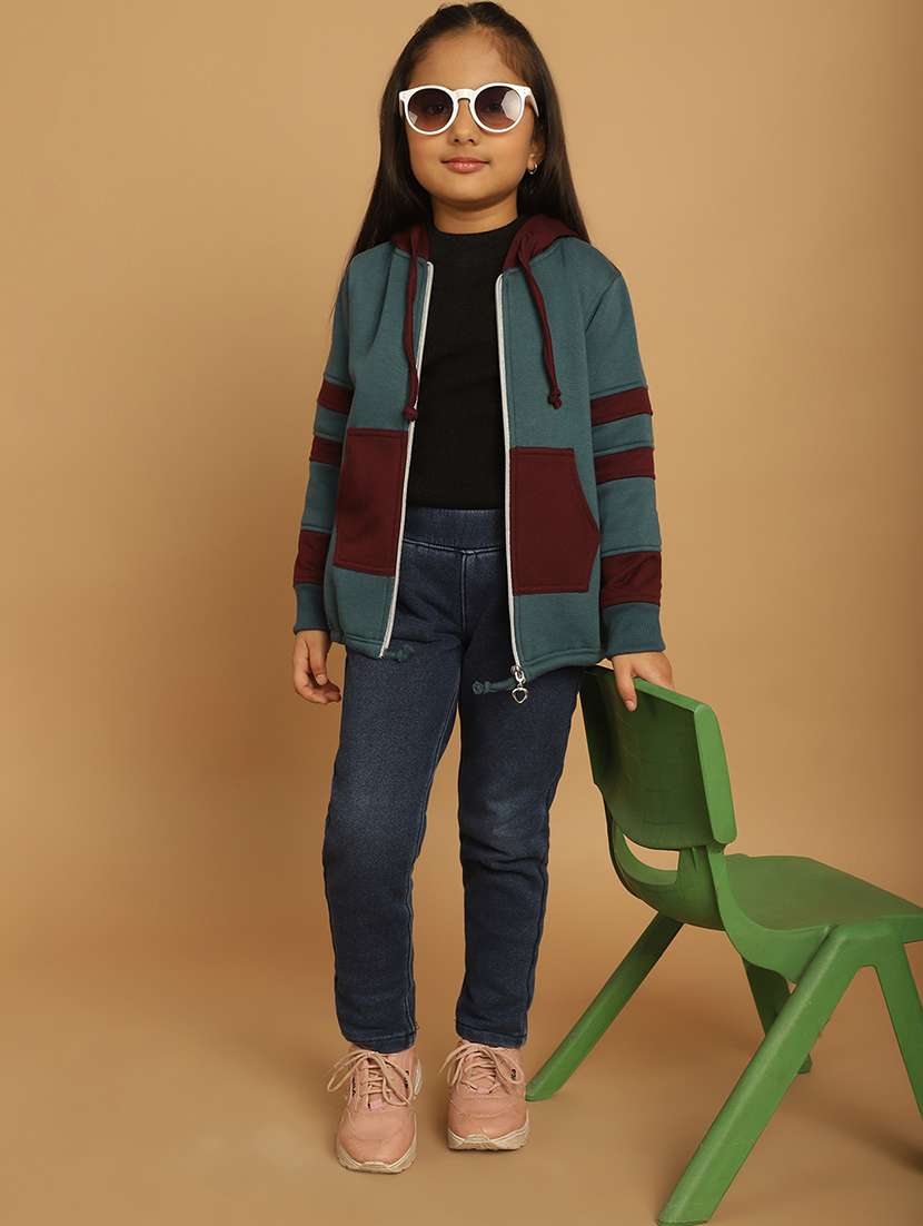 girls color block long sleeve sweatshirt - 21731961 -  Standard Image - 5