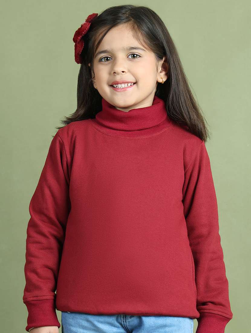 girls solid long sleeve sweatshirt