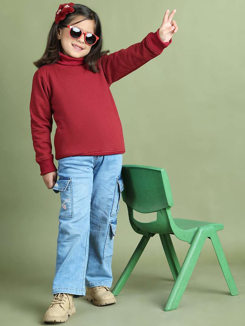 girls solid long sleeve sweatshirt - 21731976 -  Standard Image - 5