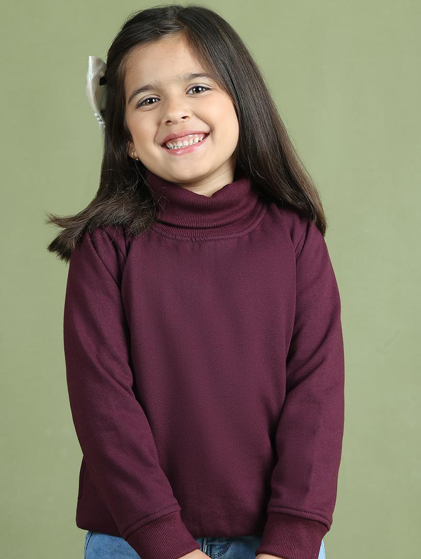 girls solid long sleeve sweatshirt