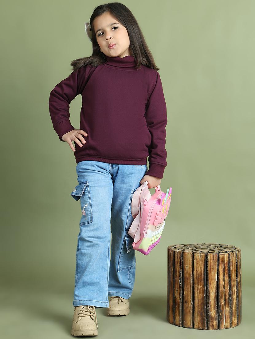 girls solid long sleeve sweatshirt - 21731979 - Standard Image - 5