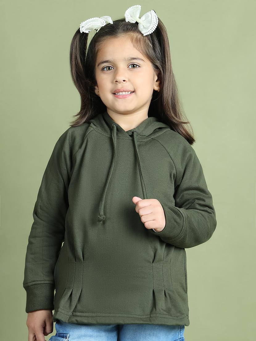 girls solid long sleeve sweatshirt