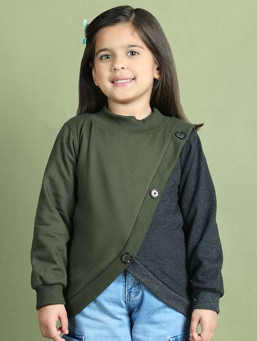 girls color block long sleeve sweatshirt - 21731982 -  Standard Image - 0