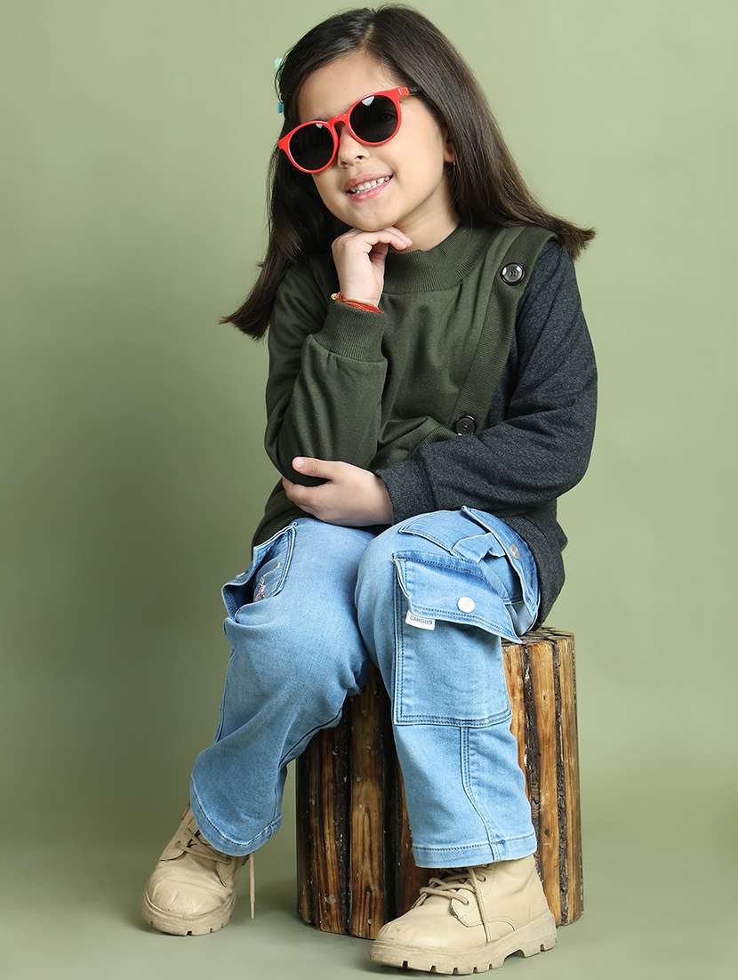 girls color block long sleeve sweatshirt - 21731982 - Standard Image - 5