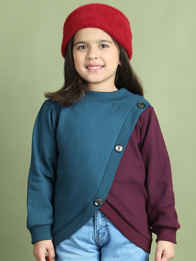 girls color block long sleeve sweatshirt - 21731984 - Zoom Image - 0